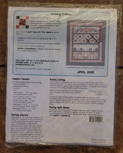 NEW JoAnn Fabrics 2000 Holiday Tidings April Step 4 Quilt Block Pack Month - Picture 3 of 5