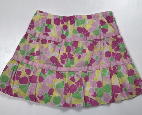 Lilly Pulitzer Girls Size 12 Floral Grosgrain Trim Skirt Elastic Waist Pull On - Picture 5 of 12