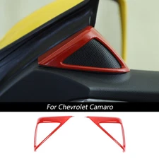 Red Inner A-Pillar Door Stereo Speaker Cover Bezel For Chevrolet Camaro 2010-15