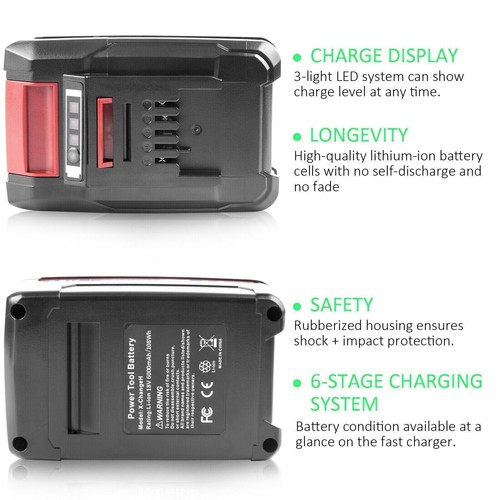 4x batteria per Einhell Power X-Change 5,5 Ah 18 V ioni di litio PXC batteria di ricambio LED - Foto 5 di 10