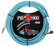 Pig Hog "Daphne Blue" Instrument Cable 20ft Right Angle