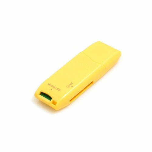 SYSTEM-S 2 IN 1 USB Type A 3.0 To Micro SD SDXC SDHC Card Reader Adapter Yellow