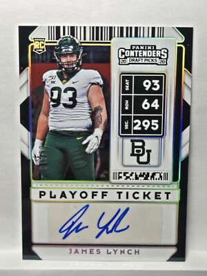 2020 Contenders Draft Playoff Ticked Auto #285 James Lynch /18