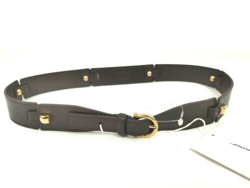SALVATORE FERRAGAMO Deep Brown Calf Leather Buckle Belt SZ 75 or 30 in NWT - Picture 2 of 9
