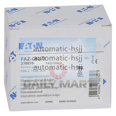 New In Box EATON MOELLER FAZ-C63/3 Circuit Breaker 63A C 15KA 3P