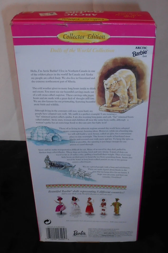 MUÑECAS BARBIE DEL MUNDO, EDICIÓN COLECCIONISTA ÁRTICO, 1996, ETIQUETA ROSA, 16495, ¡EN CAJA! Foto 4 de 4