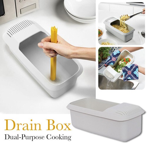 1PC Microwave Pasta Cooker With Strainer Heat Resistant Pasta Boat Steamer Tools - Picture 2 of 11