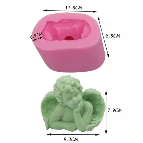 Molde de velas de silicona ángel fondant chocolate artesanal molde hágalo usted mismo resina de arcilla - Imagen 3 de 3