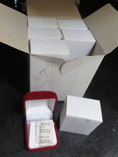 ONE DOZEN Burgundy Flocked Velour 2" Square Jewelry Gift Boxes for Earrings NEW
