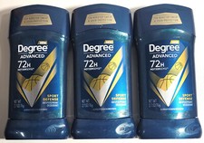Lot Of 3 - Degree Men Antiperspirant Motion Sense Advanced Sport Defense 2.7 Oz