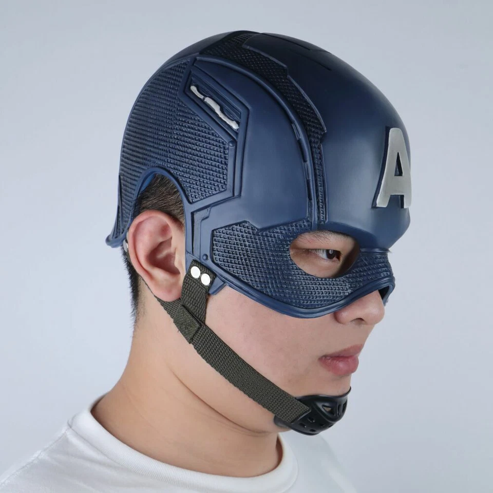 Captain America Helmet Endgame Steve Rogers Cosplay Superhero Mask PVC - Image 3 of 4