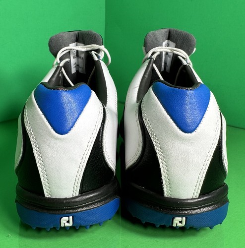 Zapatos de golf Footjoy Hydrolite para hombre 7 M blanco negro azul cuero 50031 - Imagen 4 de 6