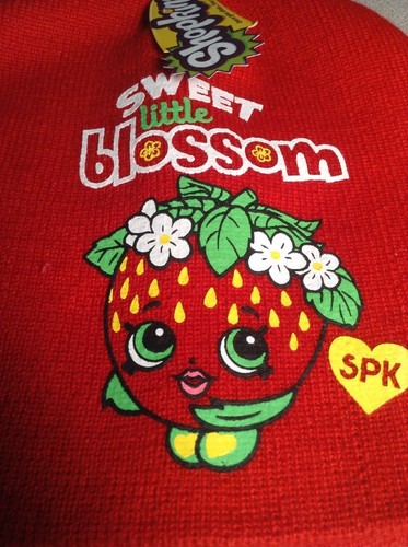 NUEVO CON ETIQUETAS SHOPKINS ROJO Fresa Beso DULCE FLOR NIÑA Invierno SOMBRERO GORRO - Imagen 2 de 9