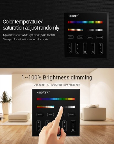 2.4GHz Wireless WIFI Touch Panel Dimmer/RGBW/RGB+CCT LED Smart Remote Controller - Picture 3 of 17