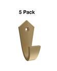 5 Pk~ Brainerd 1-Hook 1.17" x  2.7" Satin Gold Decorative Wall Hook 5X