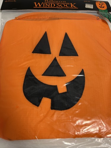Vintage HALLMARK HALLOWEEN Pumpkin Windsock Streamer Nylon Decoration - NEW - Picture 6 of 8