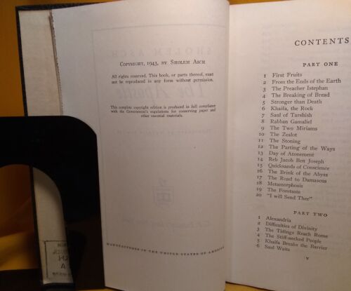 Der Apostel Sholem Asch 1943 flexibles Hardcover signiert Präsentationsexemplar ex-lib - Bild 4 von 18
