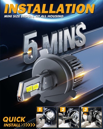 For 2014-2019 Mitsubishi Mirage AUXBEAM Canbus LED Headlight High Low +Fog Light - Picture 6 of 12