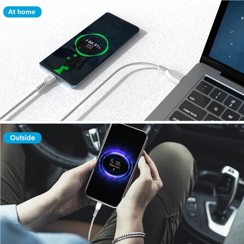 Strong BRAIDED USB-C Sync Charger Cable Lead for Oppo A9 A5 2020 Find X5 X3 X8 - Picture 14 of 24