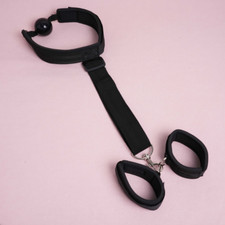 Bondage Wrist Strap Neck Collar Handcuffs Ankle Cuffs Restraint Set BDSM Slave