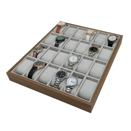 Caja de exhibición de almacenamiento de relojes de 24 ranuras, bandeja organizadora de relojes de pulsera, soporte para relojes - Imagen 13 de 13