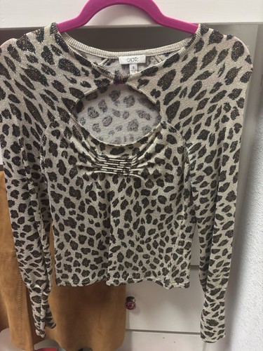 👠👚💛Cache Metálico Estampado Animal Acanalado Cuello Cerradura Top Elástico Talla Pequeña - Imagen 11 de 13