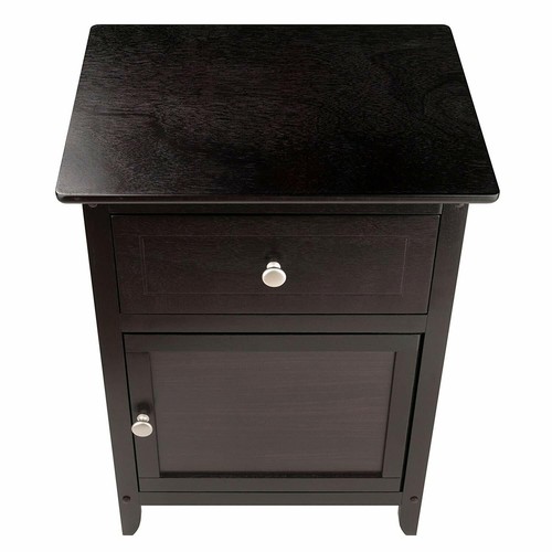 Espresso Wooden Nightstand Bedside Table Drawer End Side Storage Shelf Bedroom - Picture 2 of 5