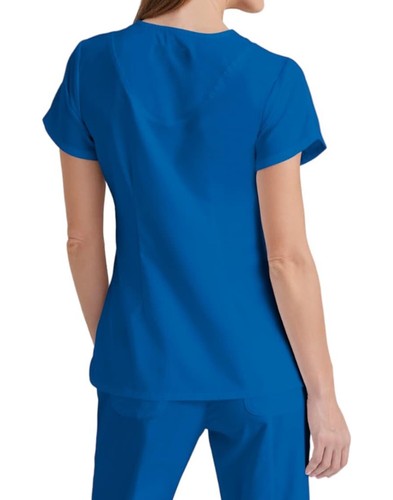 Grey's Anatomy Active Scrubs Women's 4 Pockets Solid Side Panel V-Neck Top XL - Picture 2 of 6