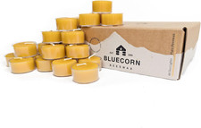 100 Pure Beeswax Tea Lights 48 Case, Raw