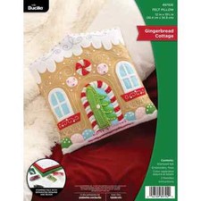 Bucilla Felt Pillow Applique Kit Gingerbread Cottage 12"X13.75" 89792E