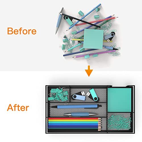 Drawer Organizer, Metal Mesh Dividers Desk Organizers, Pen Organizer for Small - Picture 3 of 7