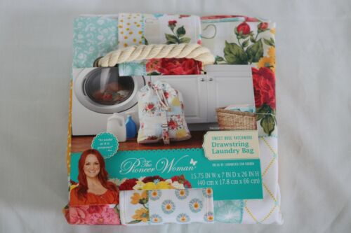 The Pioneer Woman Sweet Rose Patchwork Drawstring Laundry Bag - Picture 2 of 6