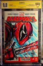 DEADPOOL 1 variante vuota Buz Hasson + schizzo Ken Haeser CBCS 9.8 non CGC
