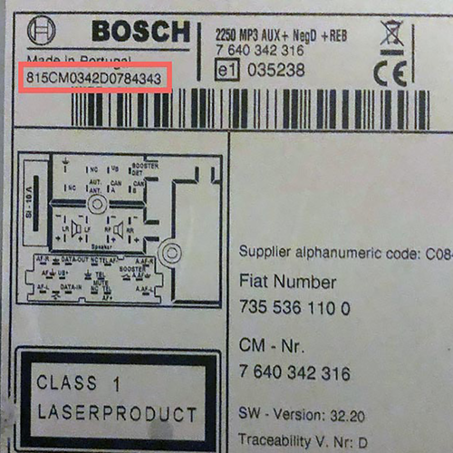 UNLOCK RADIO CODES FIAT ALFA LANCIA BOSCH BLAUPUNKT VISTEON VP2 4 PIN SERVICE - Bild 2 von 6