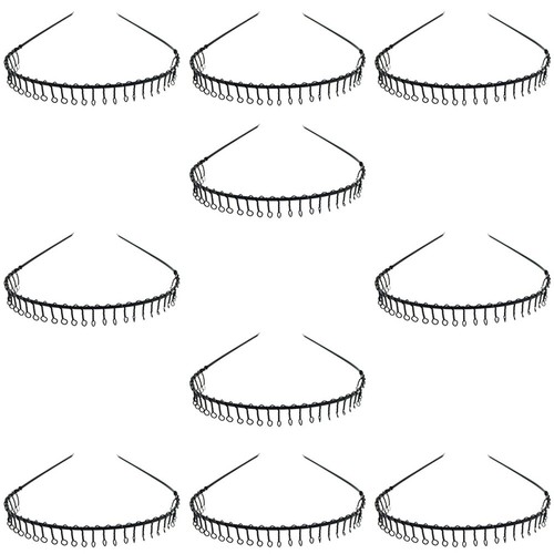 US 10-20er Pack Unisex Haarband Kamm Stirnband Metalldraht mit Zähnen - Bild 13 von 20