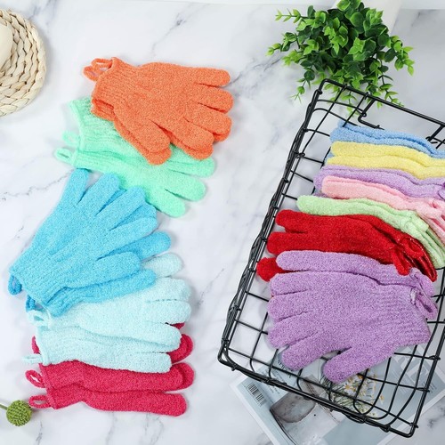 Shower Gloves,24 Pcs Exfoliating Bath Gloves,Body Scrub Gloves with Hanging Loop - Picture 9 of 9
