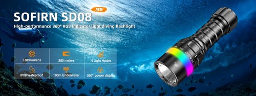 Sofirn SD08 3200lm Tauchen Taschenlampe Wiederaufladbar 21700 LED Taschenlampe Wasserdicht RGB - Bild 20 von 22