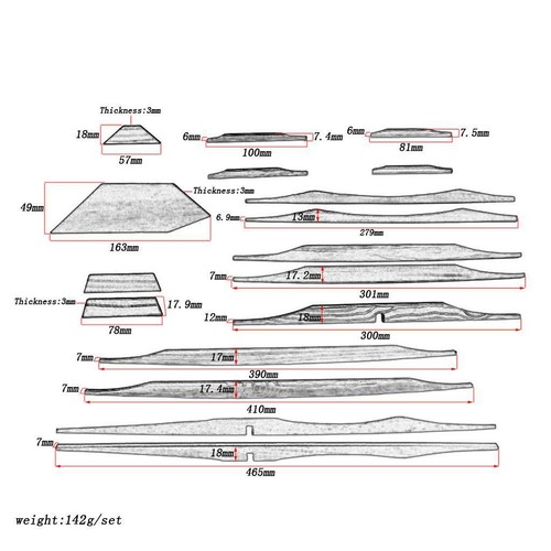 17 Pcs Spruce Wood Kit for Acoustic Folk Guitar Maker DIY Supplies #2 - Picture 6 of 10