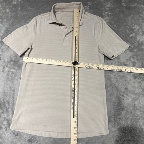 Lululemon Shirt Herren mittelgrau gestreift Polo Evolution Performance Stretch - Bild 3 von 7