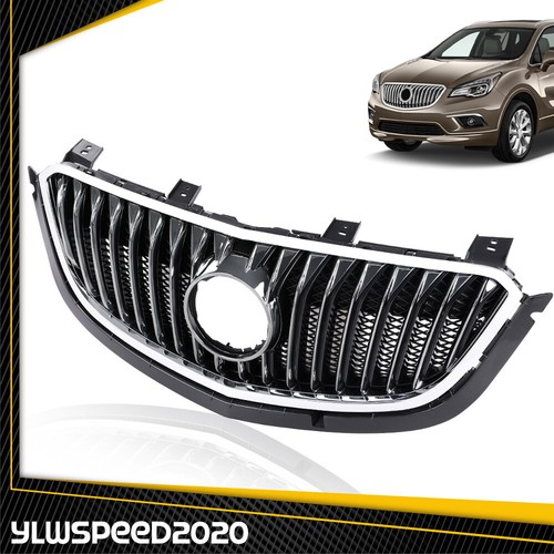 Fit For 2015 2016 2017 18 Buick ENVISION Front Bumper Upper Grille Chrome Black - Picture 2 of 9