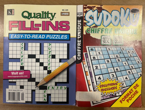 NEW Lot 2 Quality Fill-Ins  Puzzle Book & Sudoku - Picture 1 of 1
