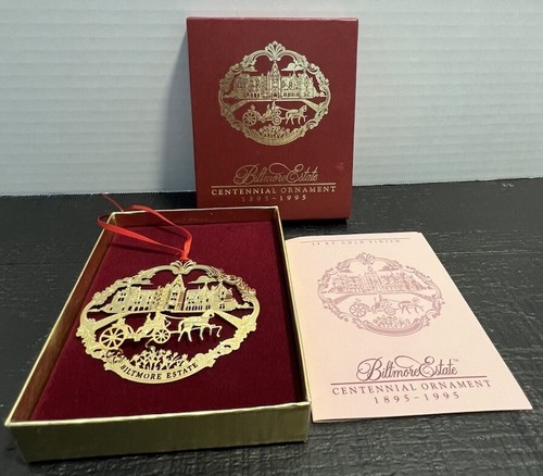 Biltmore Estate Centennial Christmas Tree Ornament 1895-1995 24KT Gold Finish