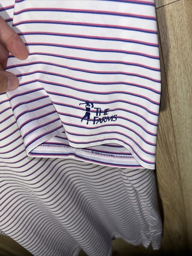 Polo da golf Holderness Bourne uomo L sartoriale rosa blu a righe performance - Foto 4 di 7