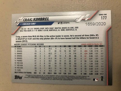 2020 Topps Series 1 Gold Parallel Cards #'ed /2020 *Cano *Kimbrel *Rizzo *More - Picture 13 of 19