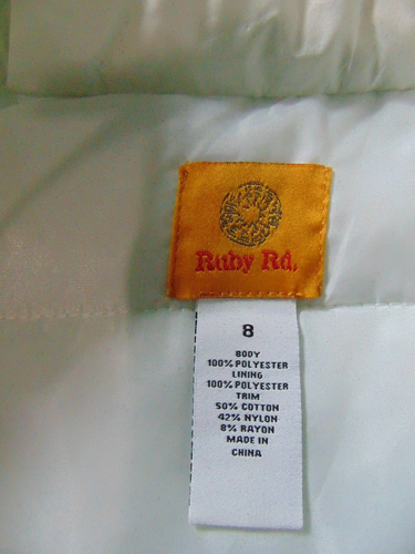 Ruby Rd Womens White Lace Puffer Zipper Vest Sleeveless with Pockets Size 8 New - Picture 4 of 6