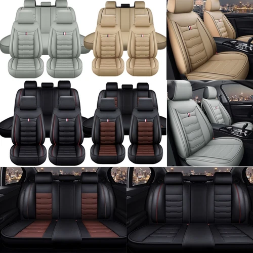 For Toyota RAV4 Car Seat Covers 5-Seats Front & Rear Protector Leather Full Sets - Imagen 12 de 26