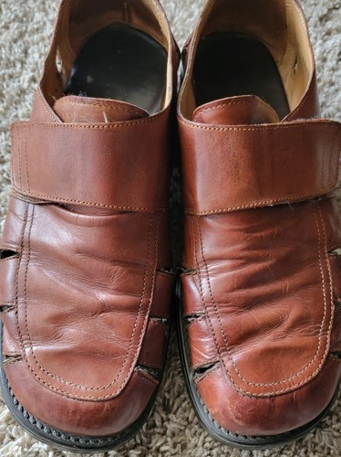 Vera Gomma Designer Herren Leder braun elegant offen Schlitz Riemen Schuh Margum Gr.9 - Bild 10 von 17