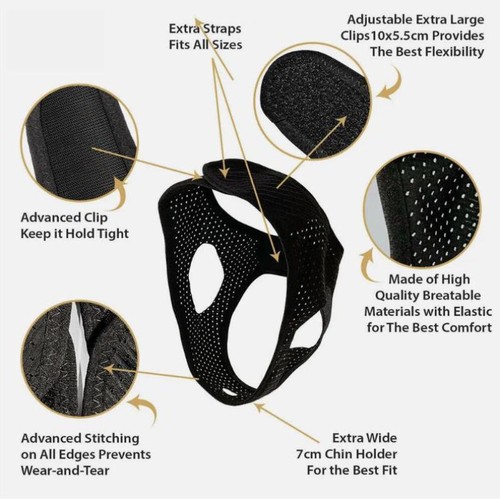 Anti Snoring Chin Strap Sleep Apnea Snore Stop Belt Snoreless Jaw Solution US - Picture 8 of 12