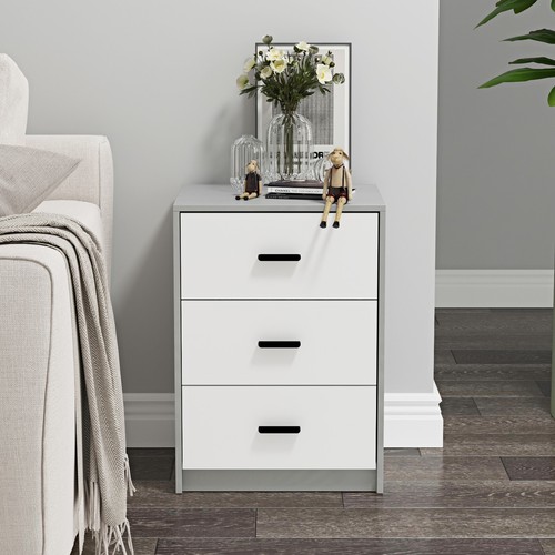 3 Drawer Wooden Bedroom Bedside Cabinet Furniture Storage Nightstand Side Table - Picture 87 of 130