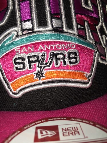 San Antonio Spurs PINK Snapback Out of Line Authentic New Era Hat Cap HWC - Picture 5 of 12